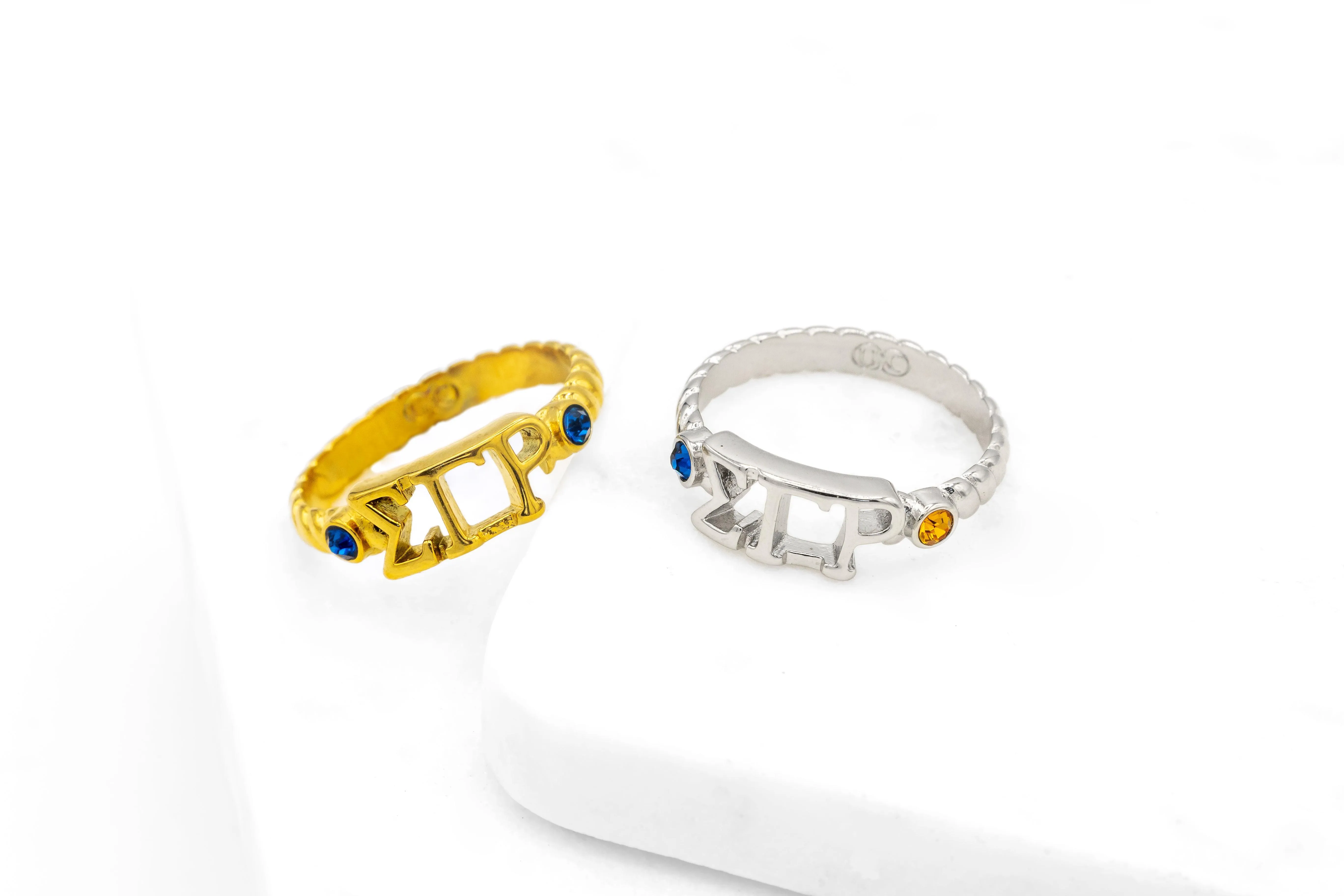 ΣΓΡ Pave' Twist Ring (Stainless Steel)