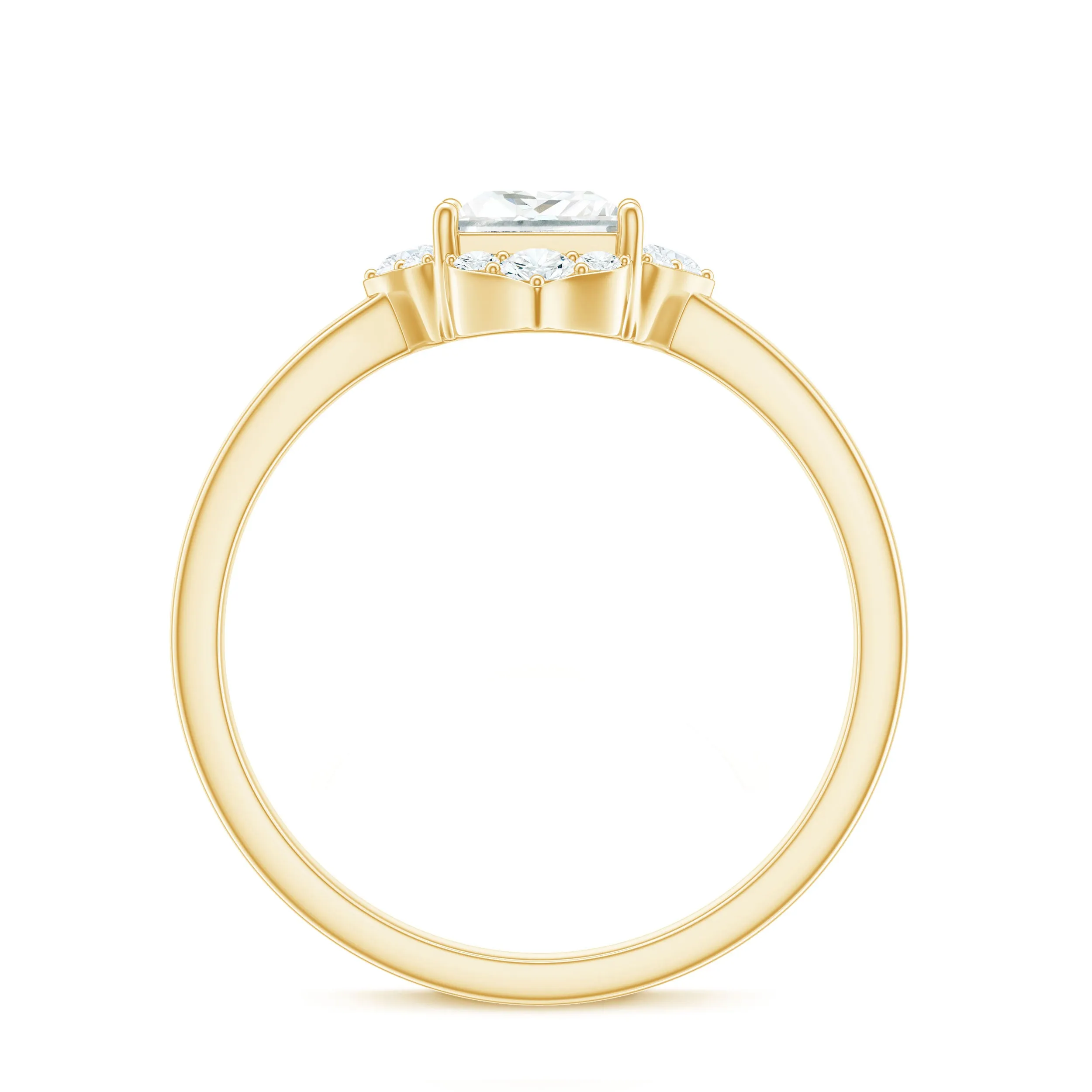 1.25 CT Moissanite Princess Cut Halo Engagement Ring in Gold
