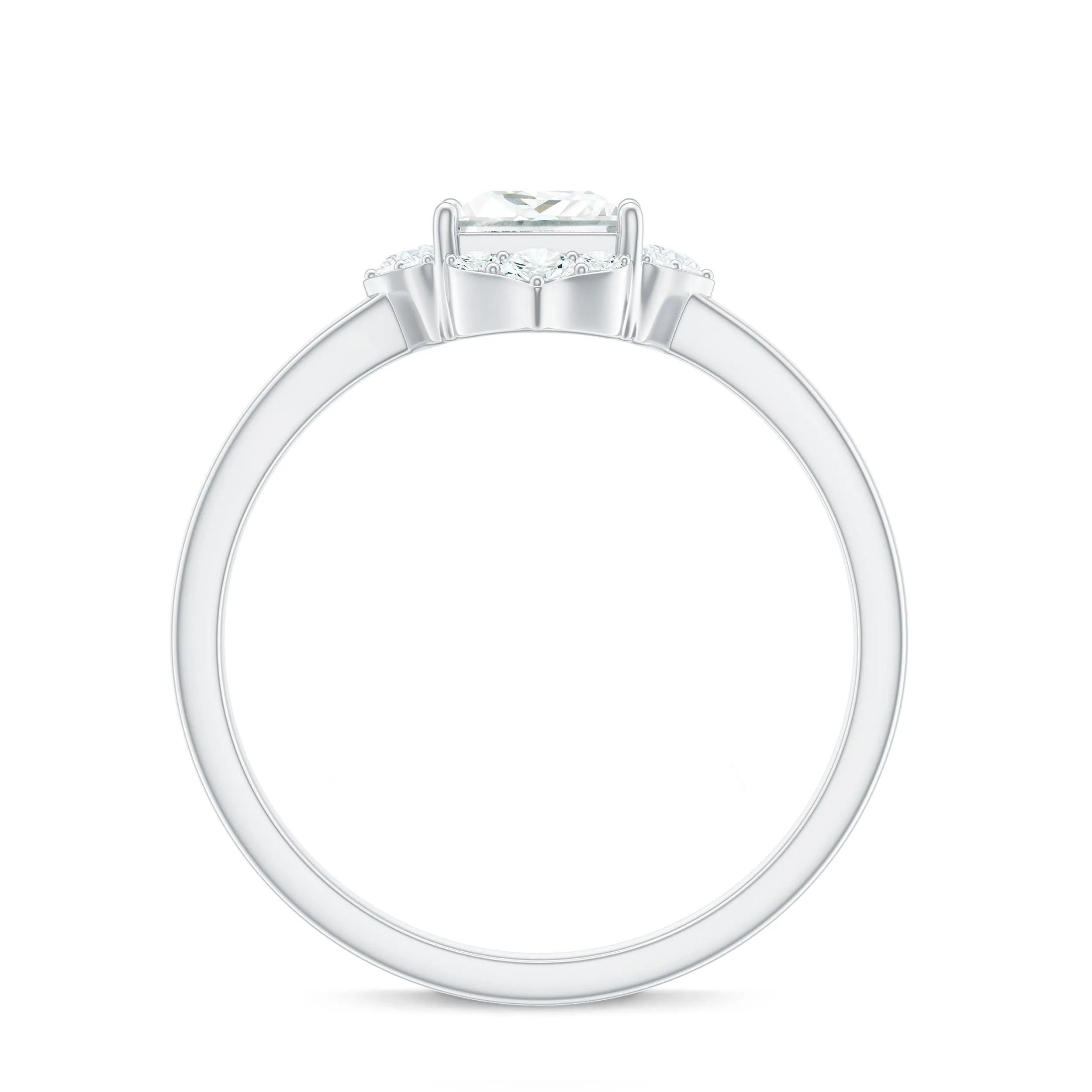 1.25 CT Moissanite Princess Cut Halo Engagement Ring in Gold