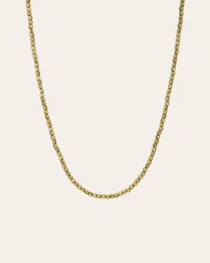 14k Gold Diamond Cut Bead Necklace