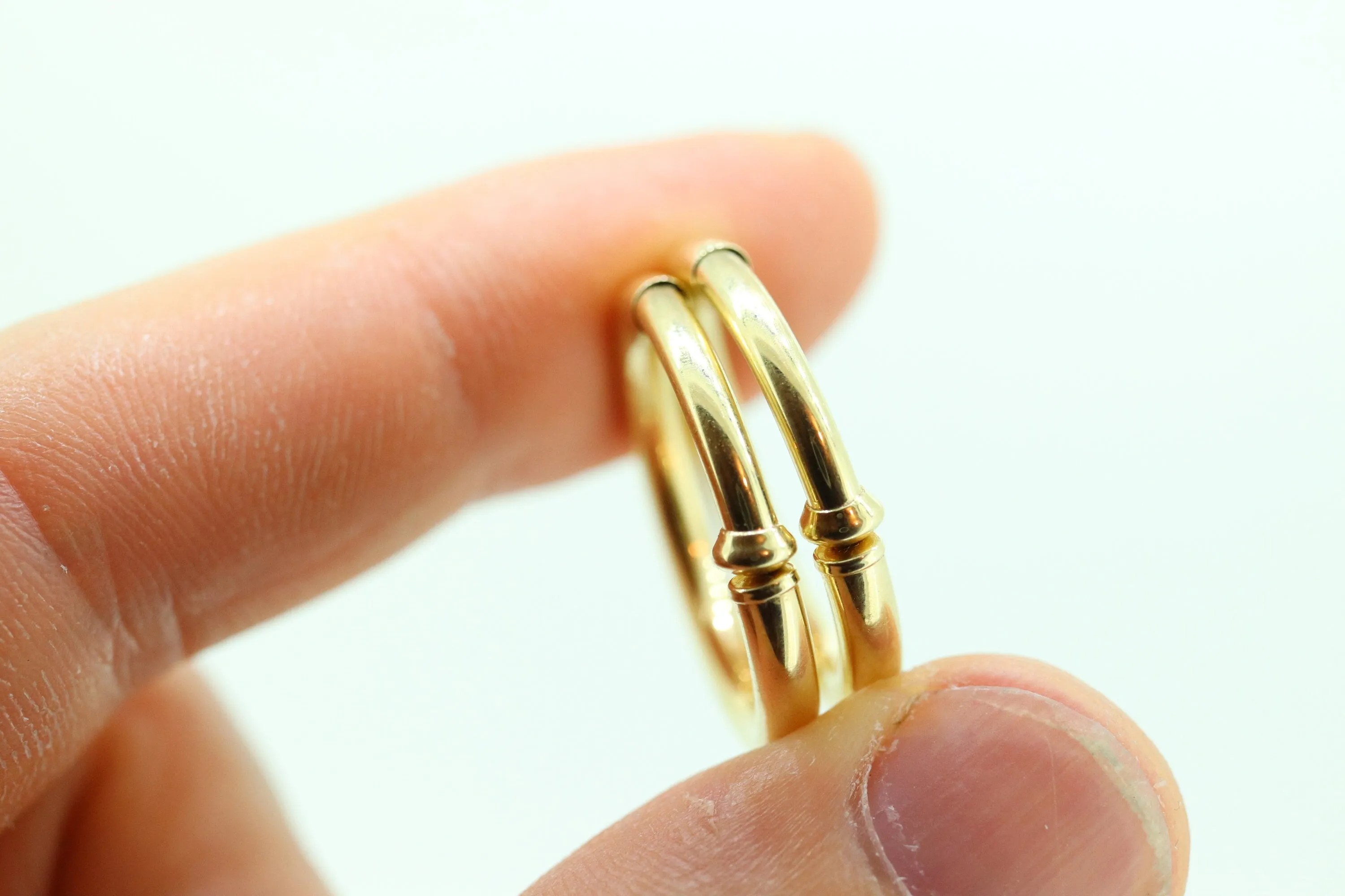 14k Gold Puffed Hollow HOOP Clip On Earrings. Large HOOP earrings Spring Hoops for Unpierced Ears. Wide Hoops. st75