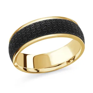 14K Yellow Gold Ring from the Noir Collection by Malo - MRDA-084-7Y