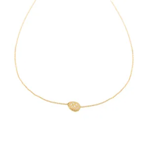 18 Karat Yellow Gold Diamond Petal Slider Necklace
