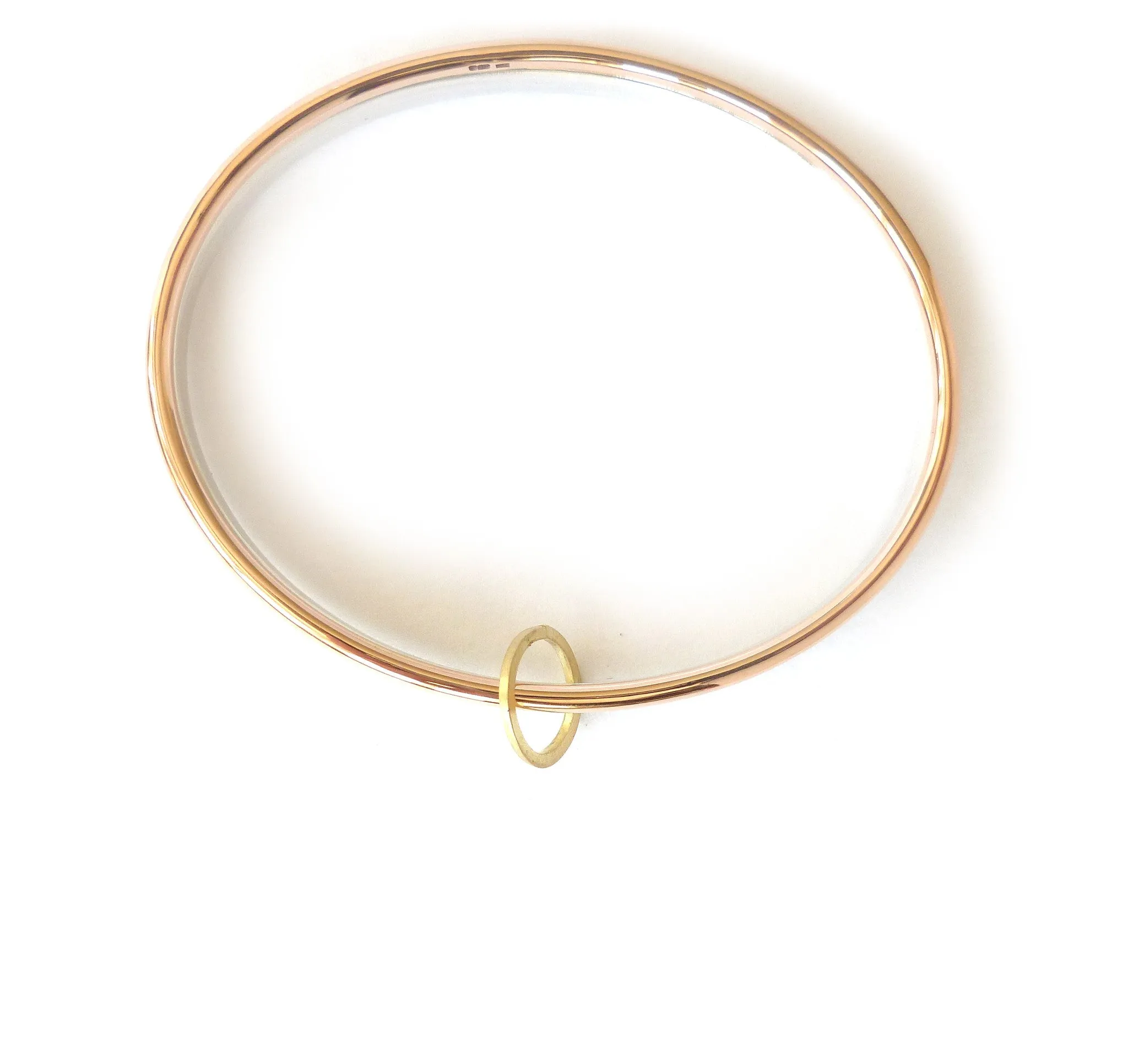 18ct rose gold and silver bangle