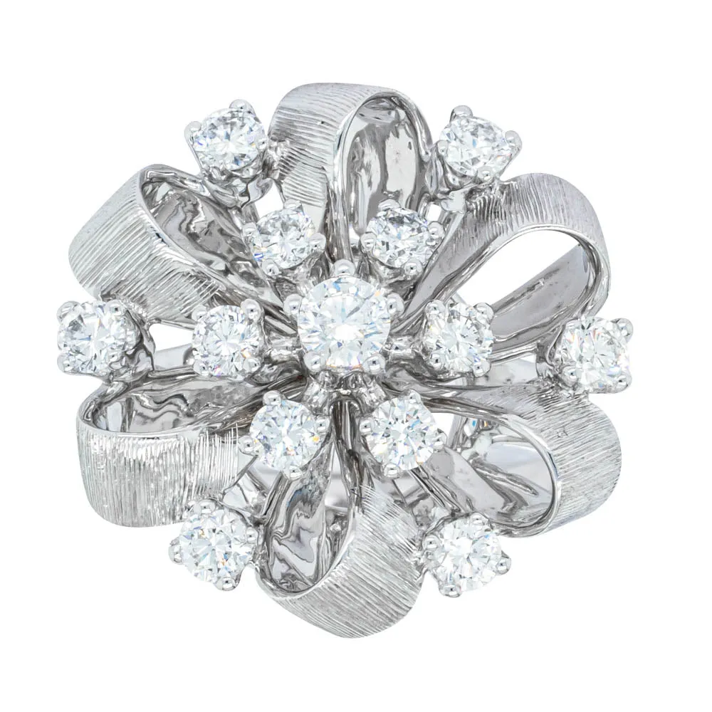 18ct White Gold .79ct Diamond Cluster Ring