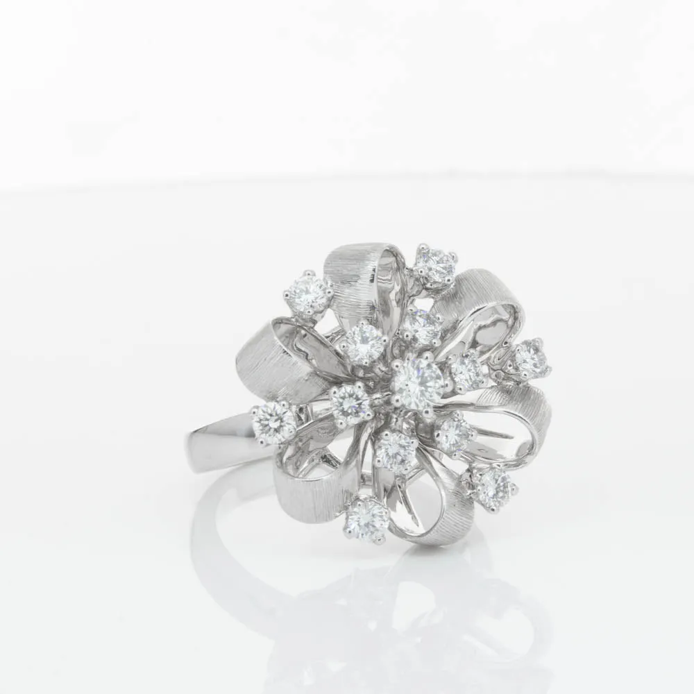 18ct White Gold .79ct Diamond Cluster Ring