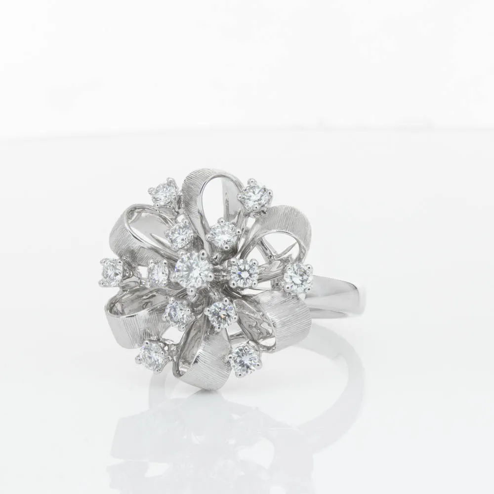 18ct White Gold .79ct Diamond Cluster Ring