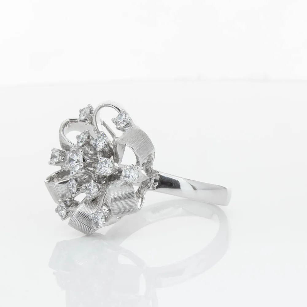 18ct White Gold .79ct Diamond Cluster Ring