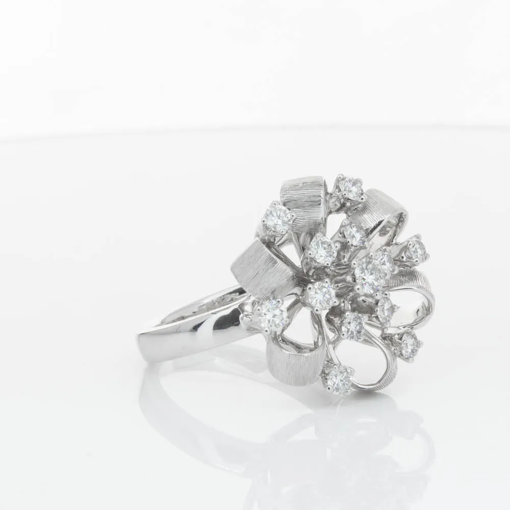 18ct White Gold .79ct Diamond Cluster Ring