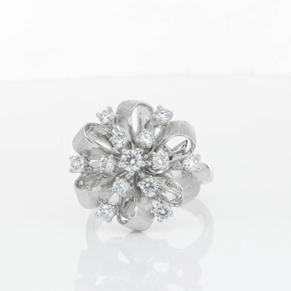18ct White Gold .79ct Diamond Cluster Ring