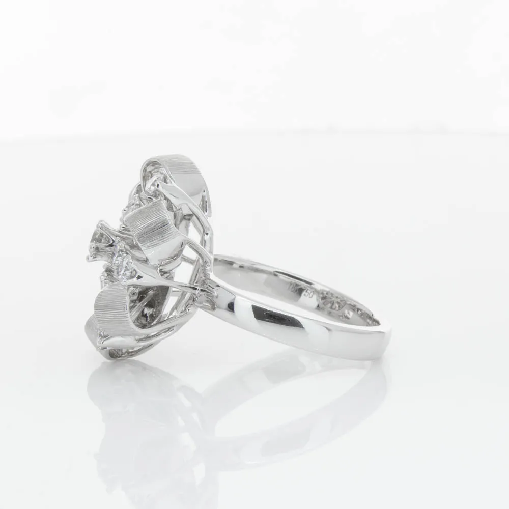 18ct White Gold .79ct Diamond Cluster Ring
