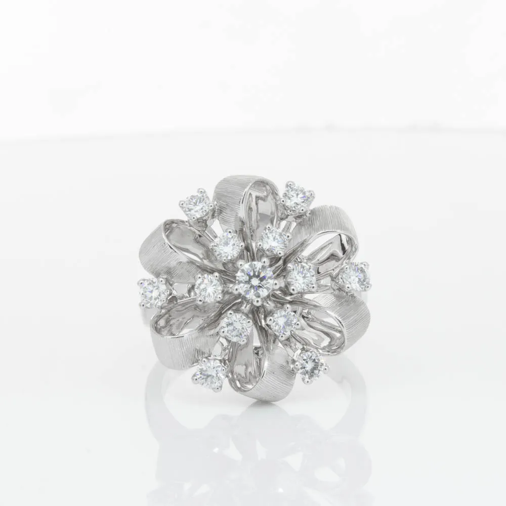 18ct White Gold .79ct Diamond Cluster Ring