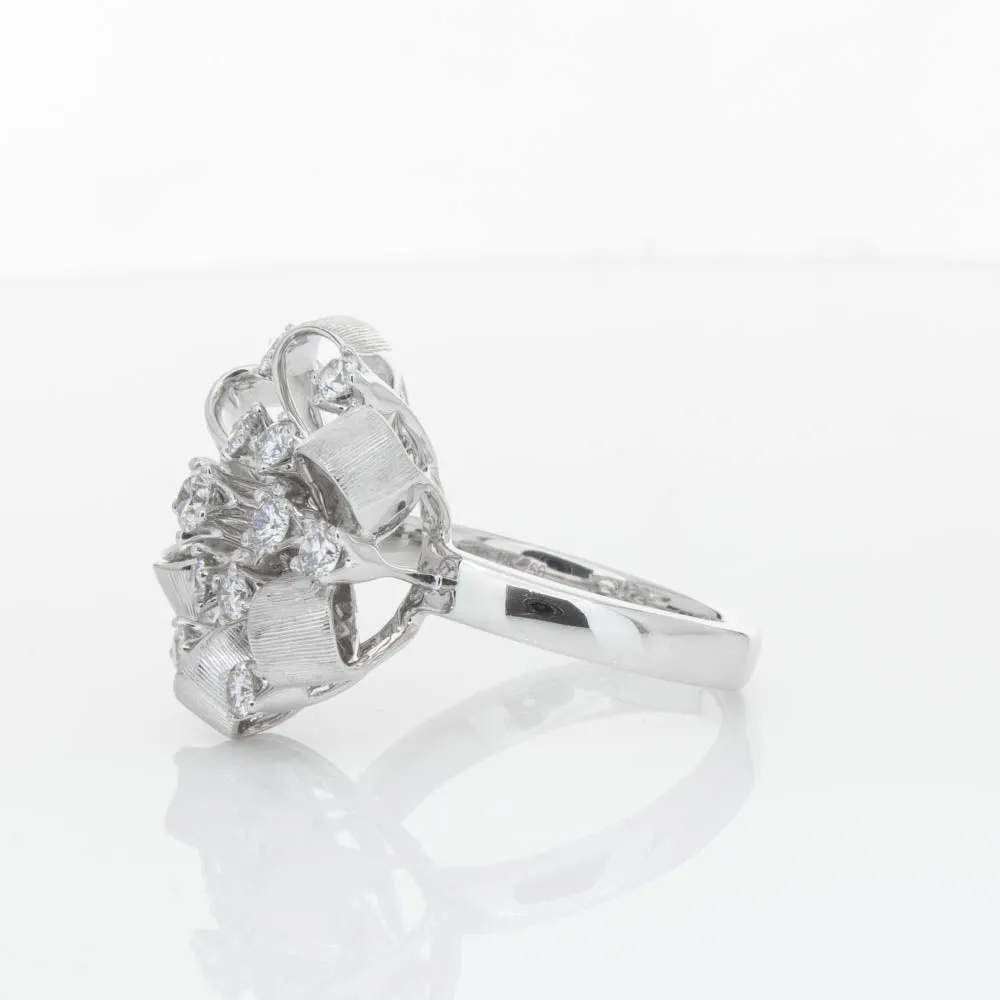 18ct White Gold .79ct Diamond Cluster Ring