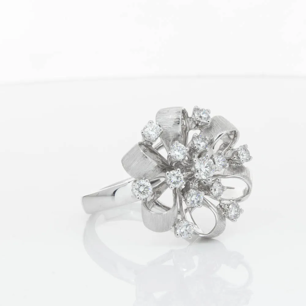 18ct White Gold .79ct Diamond Cluster Ring