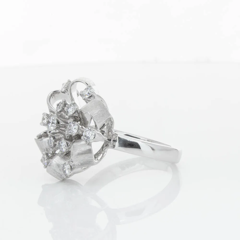 18ct White Gold .79ct Diamond Cluster Ring