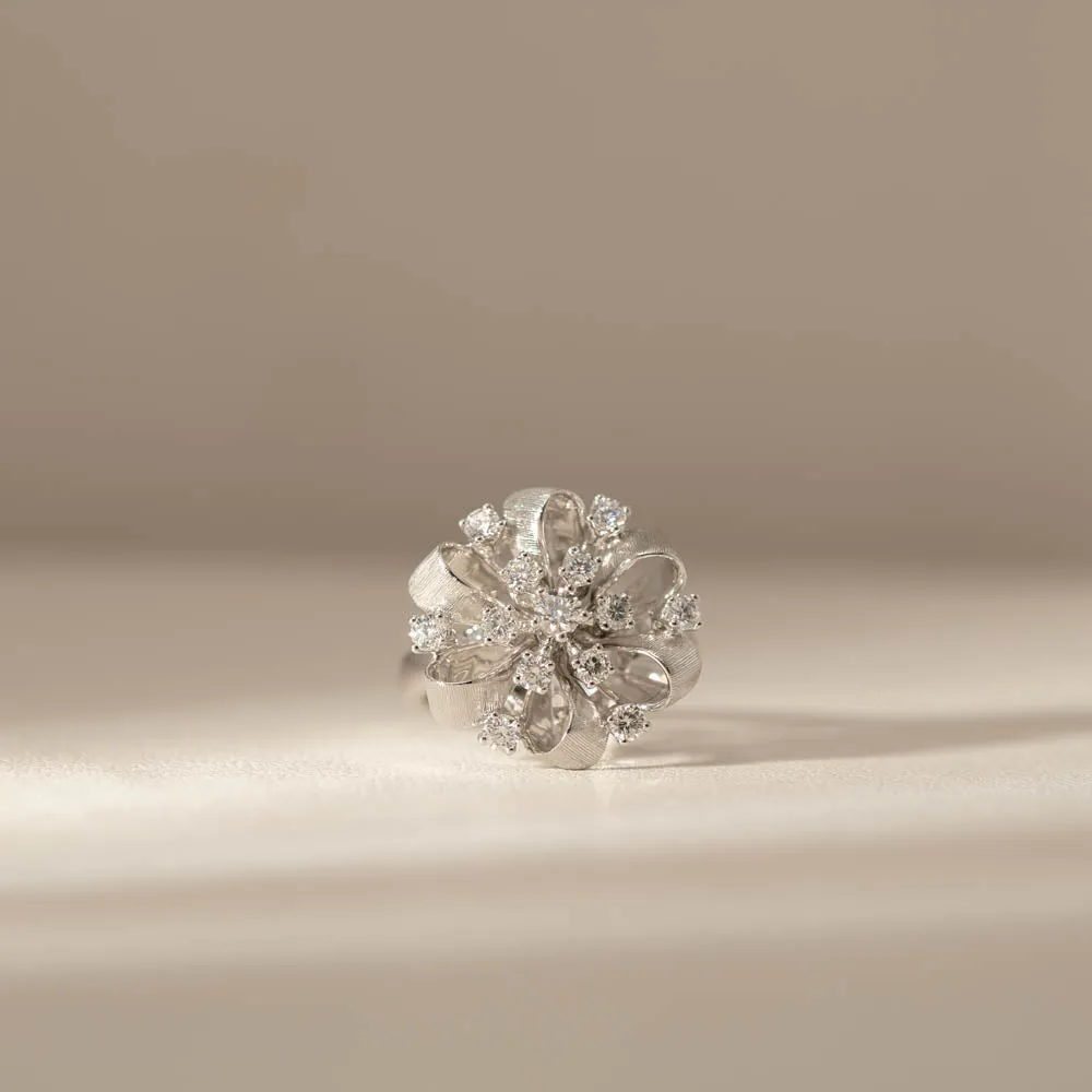 18ct White Gold .79ct Diamond Cluster Ring