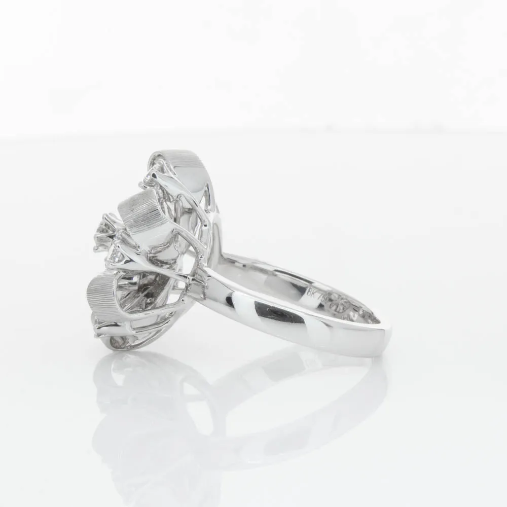 18ct White Gold .79ct Diamond Cluster Ring