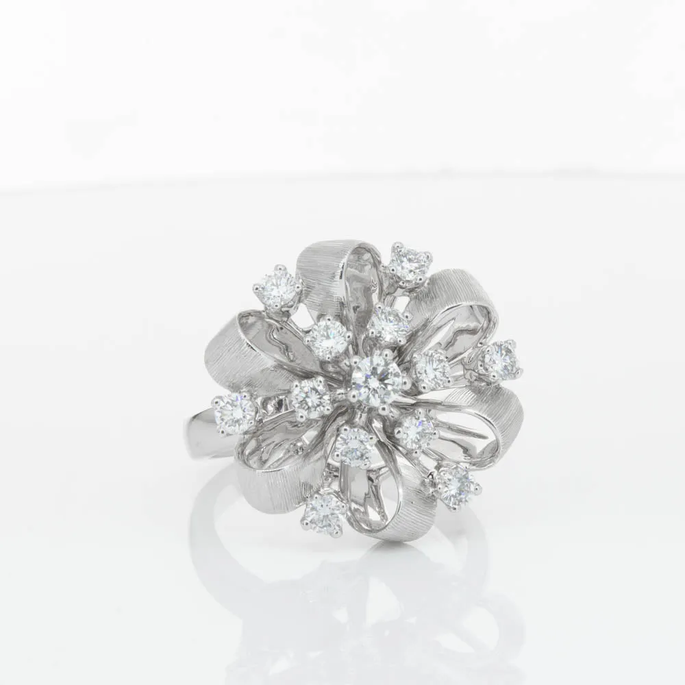 18ct White Gold .79ct Diamond Cluster Ring