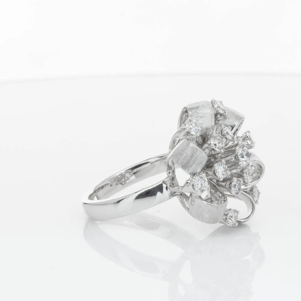 18ct White Gold .79ct Diamond Cluster Ring