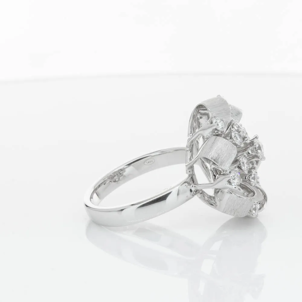 18ct White Gold .79ct Diamond Cluster Ring