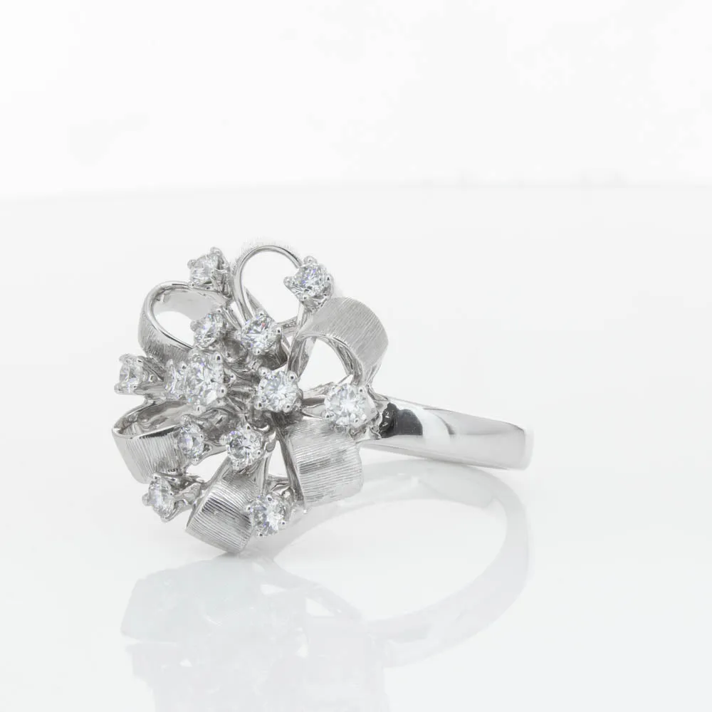 18ct White Gold .79ct Diamond Cluster Ring