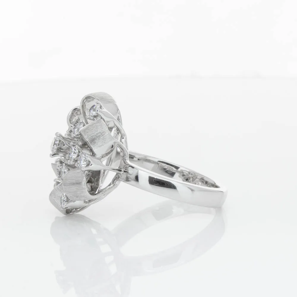 18ct White Gold .79ct Diamond Cluster Ring