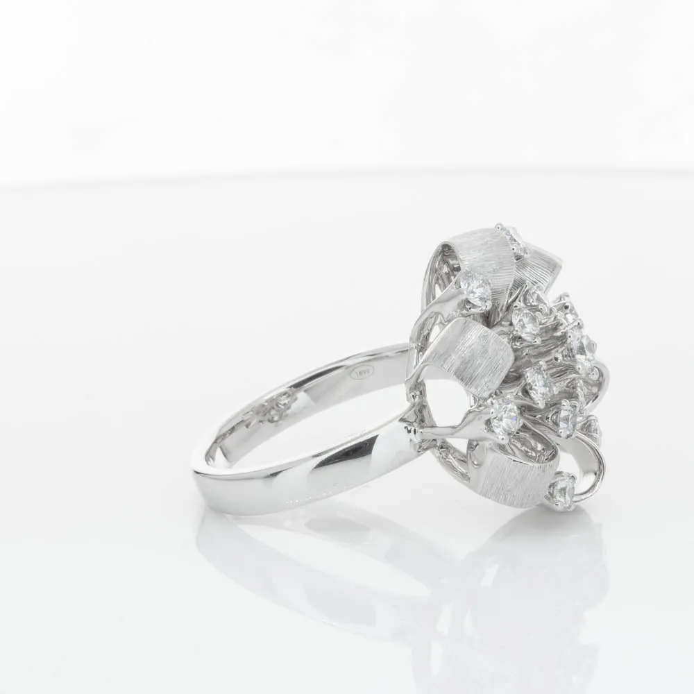 18ct White Gold .79ct Diamond Cluster Ring