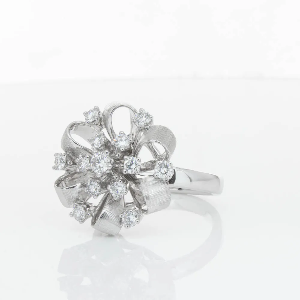 18ct White Gold .79ct Diamond Cluster Ring