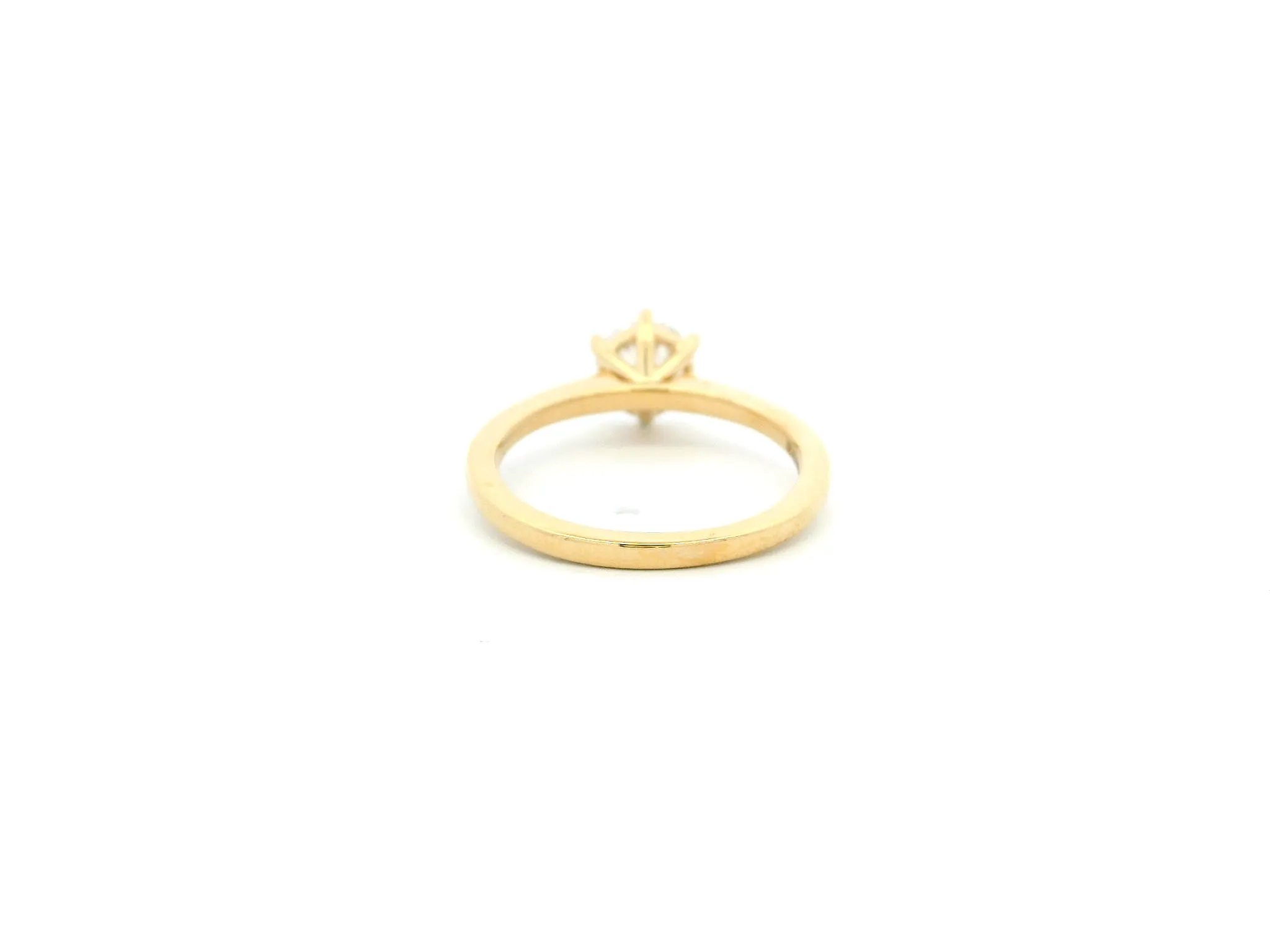 18ct Yellow Gold Lab Grown Diamond Ring – Round Centre, Six Claw Setting | Size - N