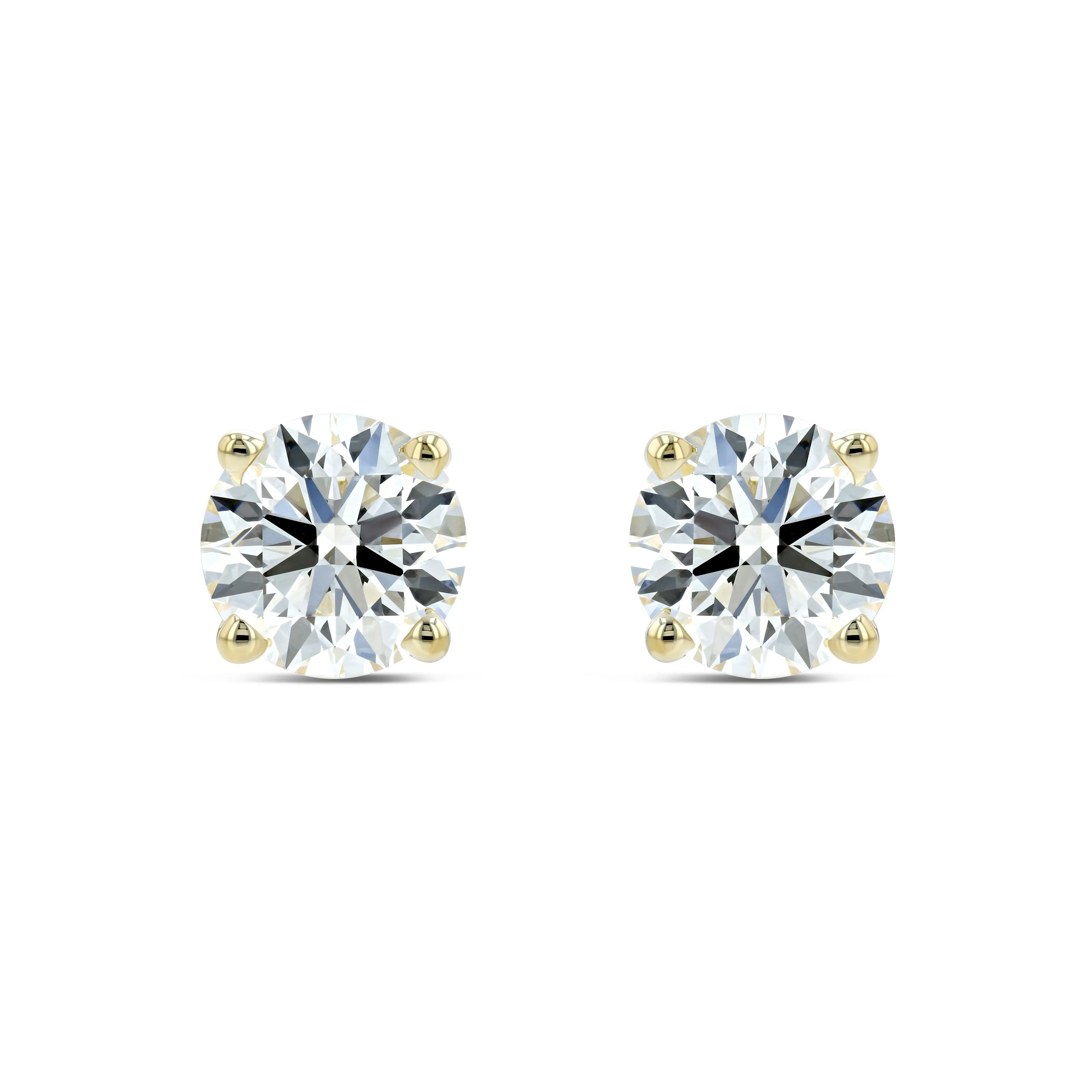 18k Yellow Gold 4-prong Round Brilliant Diamond Stud Earrings (1 Ct. T.w., Si1-si2 Clarity, J-k Color)