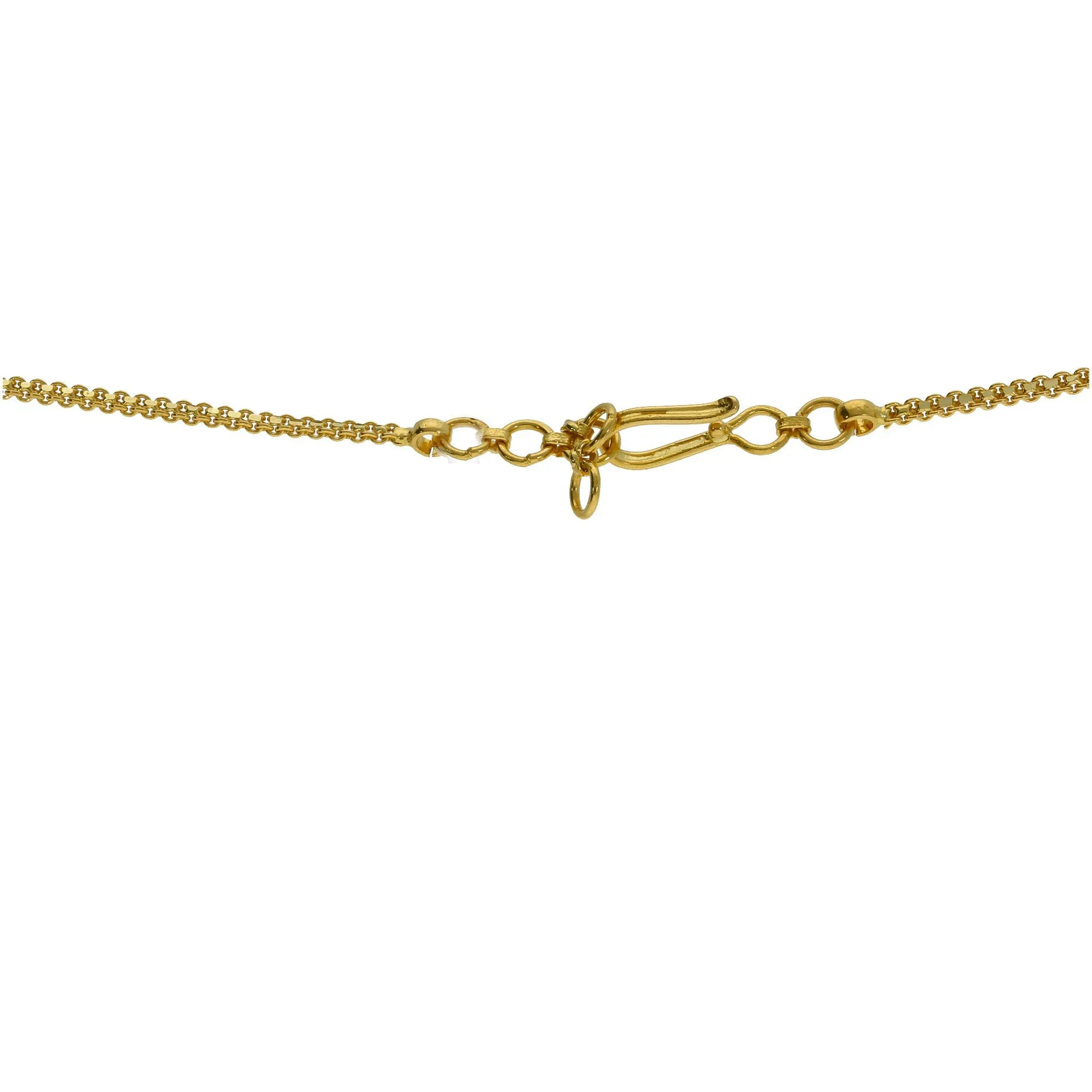 22K Yellow Gold Necklace & Earrings Set W/ Floral Chainmail Design