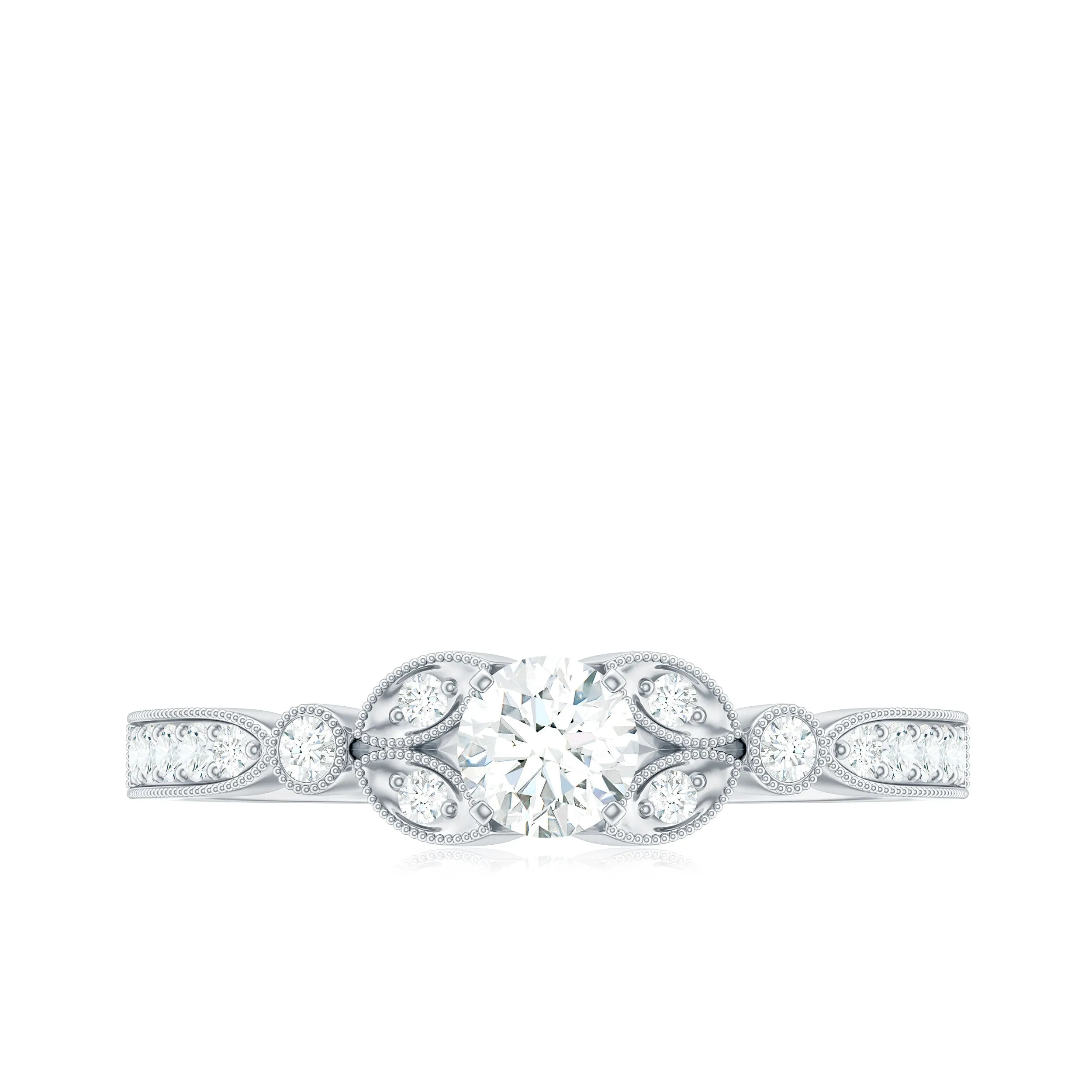 3/4 CT Vintage Inspired Zircon Engagement Ring in Gold