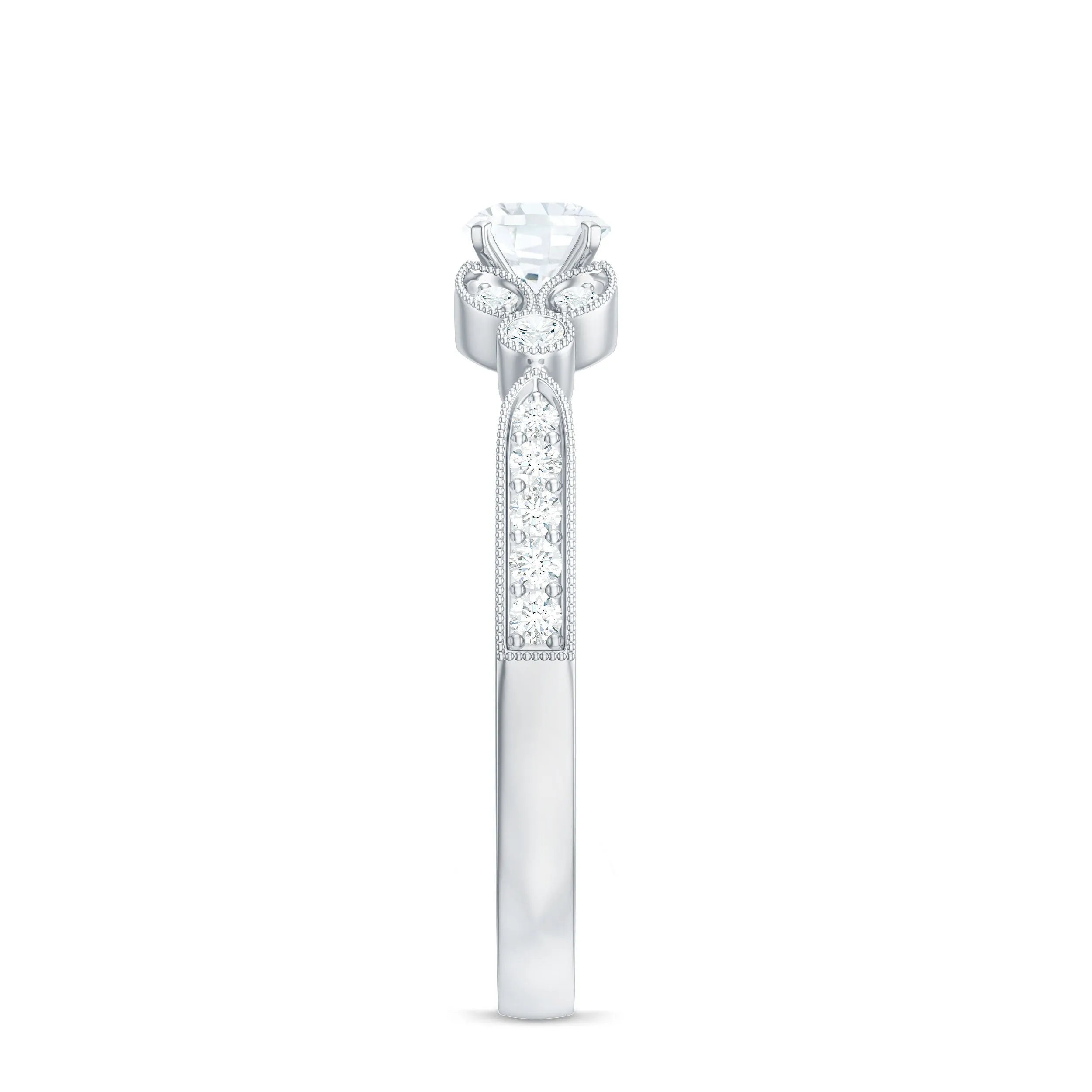 3/4 CT Vintage Inspired Zircon Engagement Ring in Gold