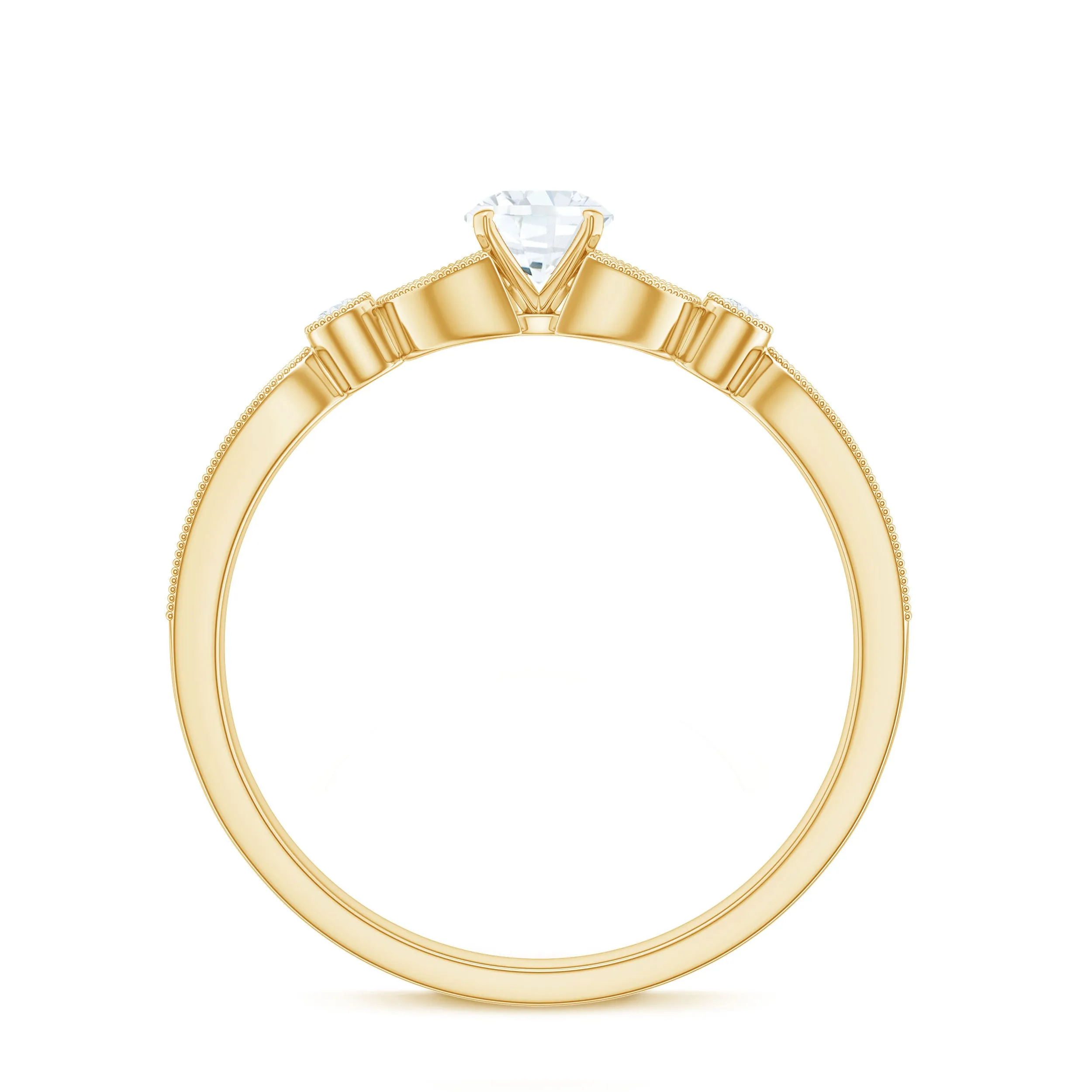 3/4 CT Vintage Inspired Zircon Engagement Ring in Gold