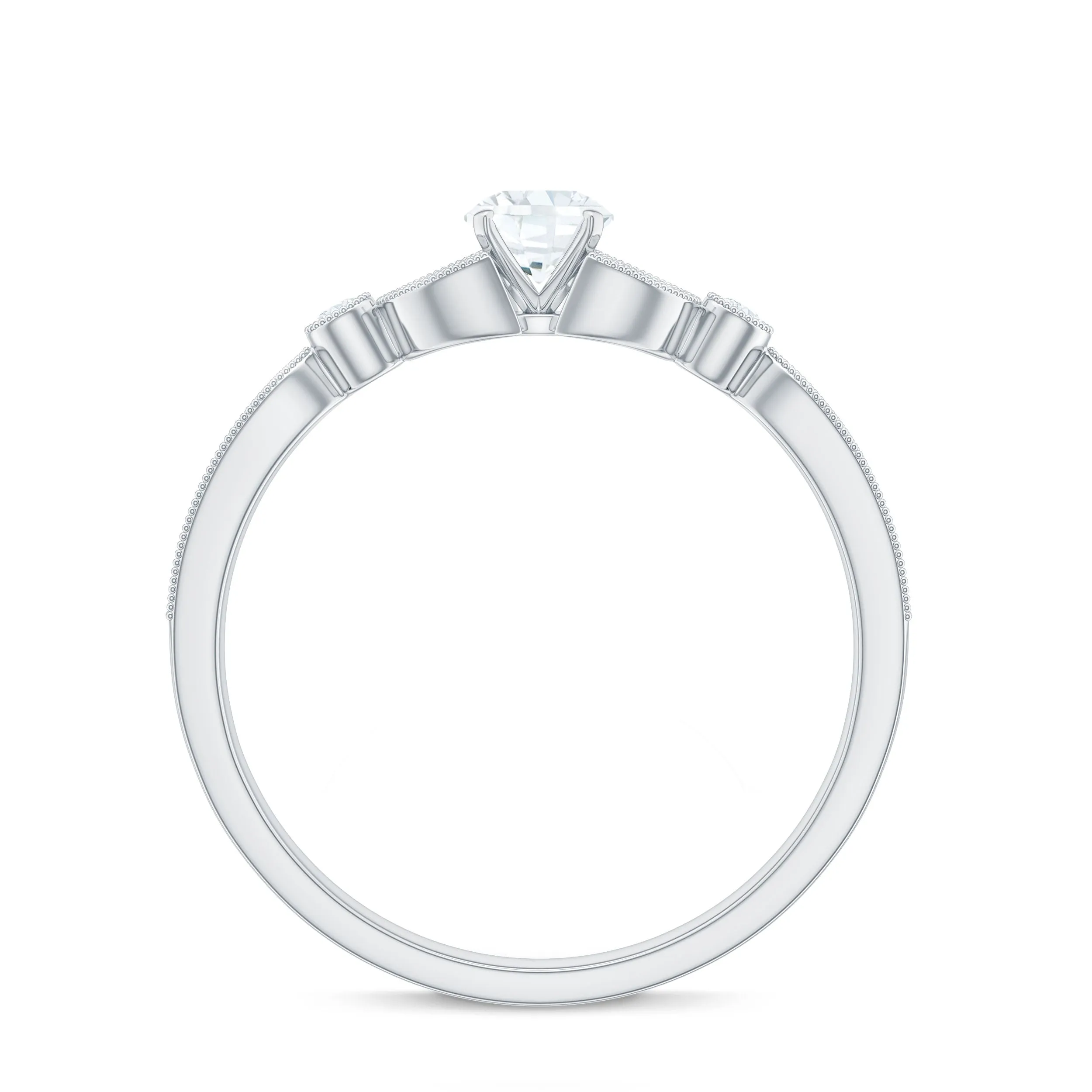 3/4 CT Vintage Inspired Zircon Engagement Ring in Gold