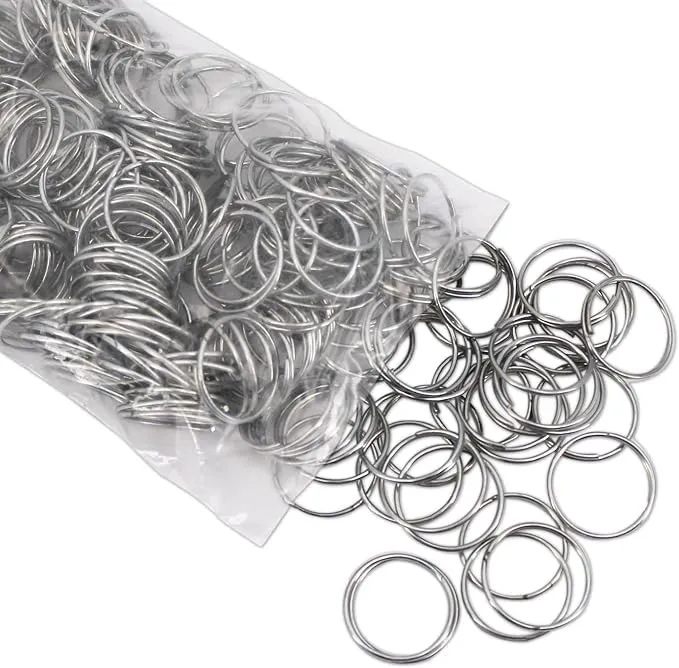 3/4" Zinc-Plated Steel Key Rings - Durable Alloy Steel Silver Split Key Rings - Easy to Install - Ideal for Crafts, Auto Dealerships, Keychain Organization