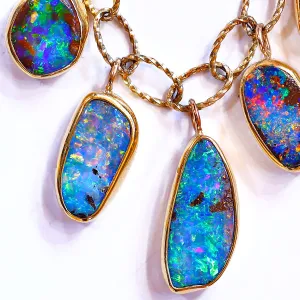 5 Opal Dangle Necklace