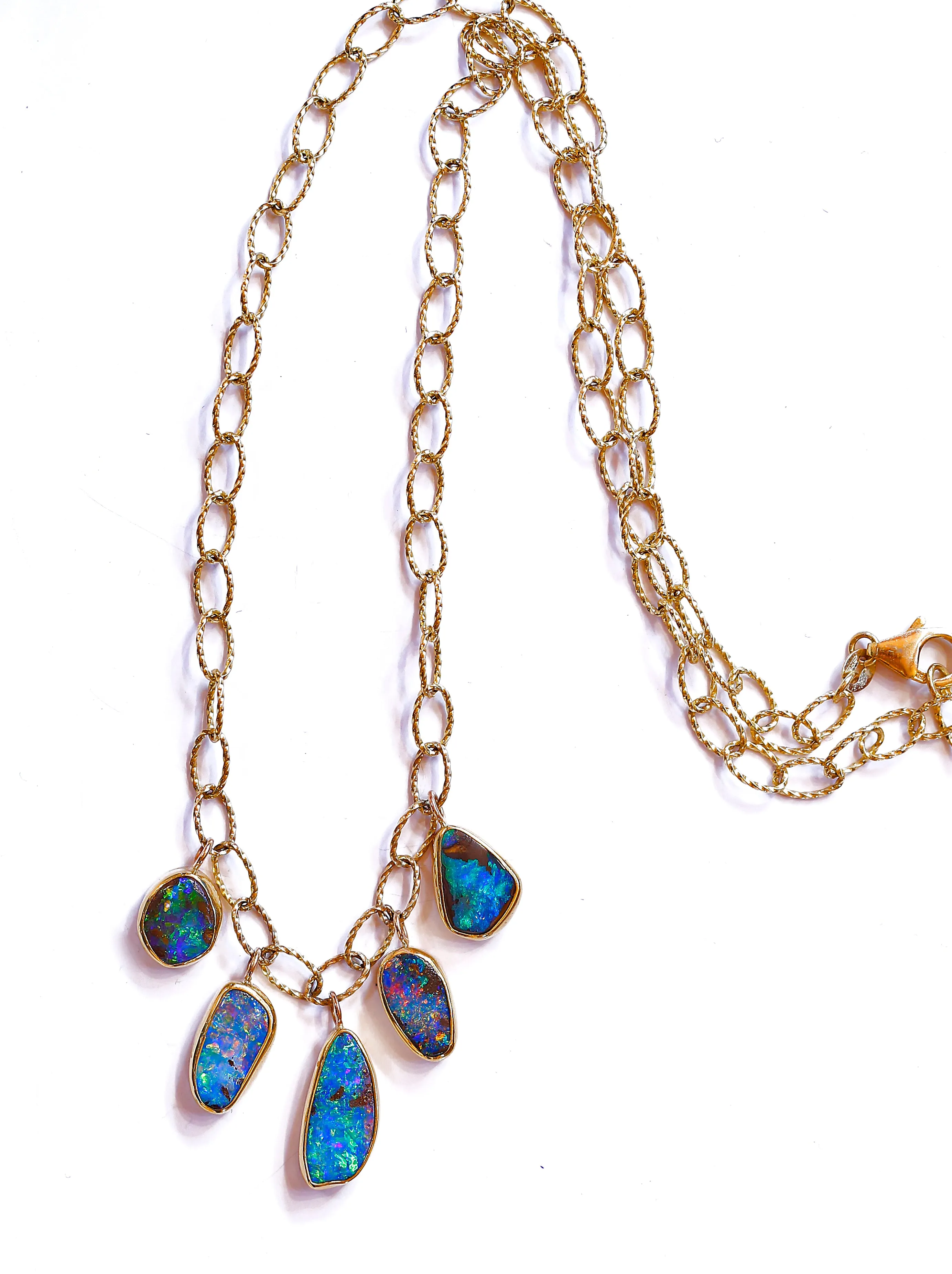 5 Opal Dangle Necklace