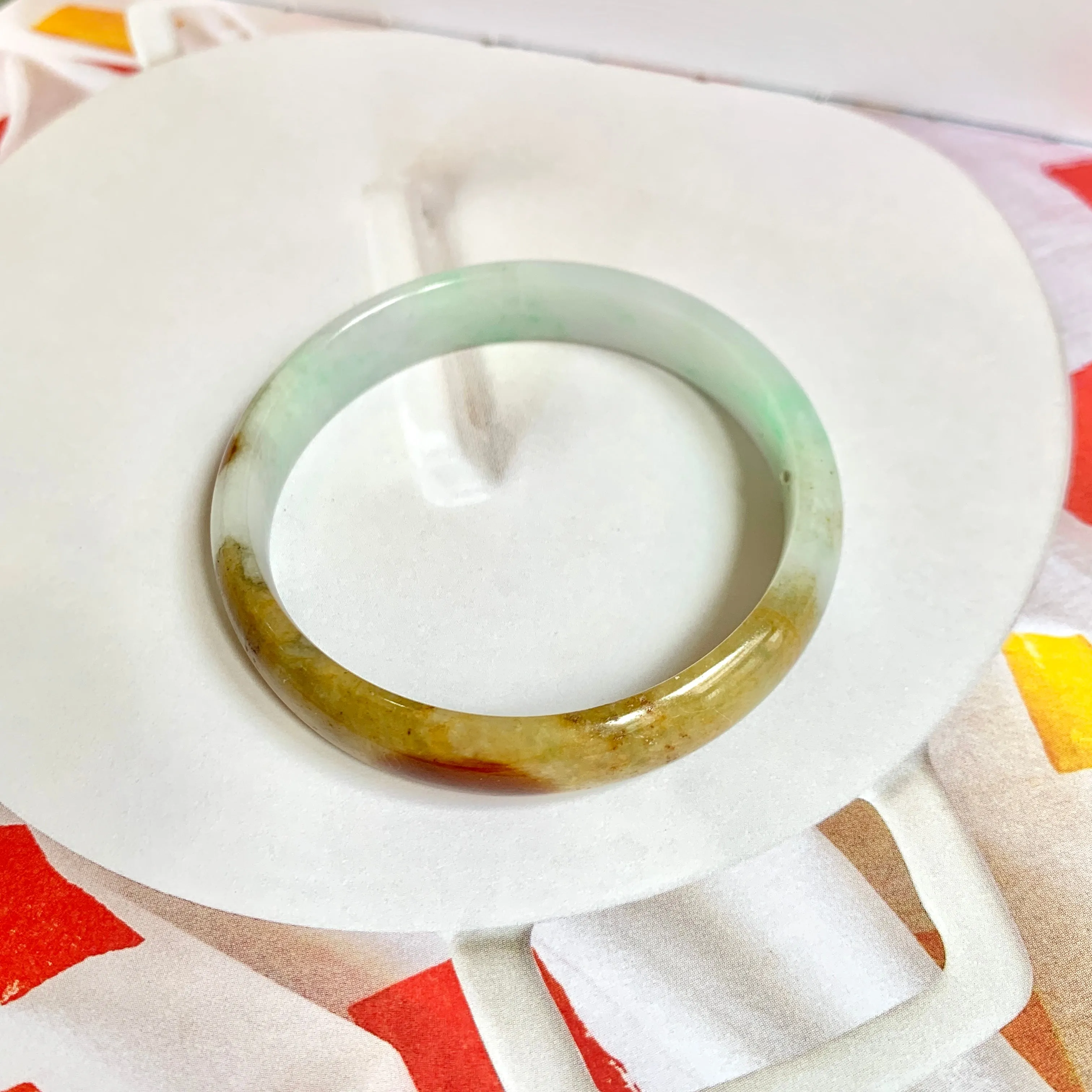 51.4mm A-Grade Natural Multi-Colour Jadeite Modern Round Bangle No. 151847