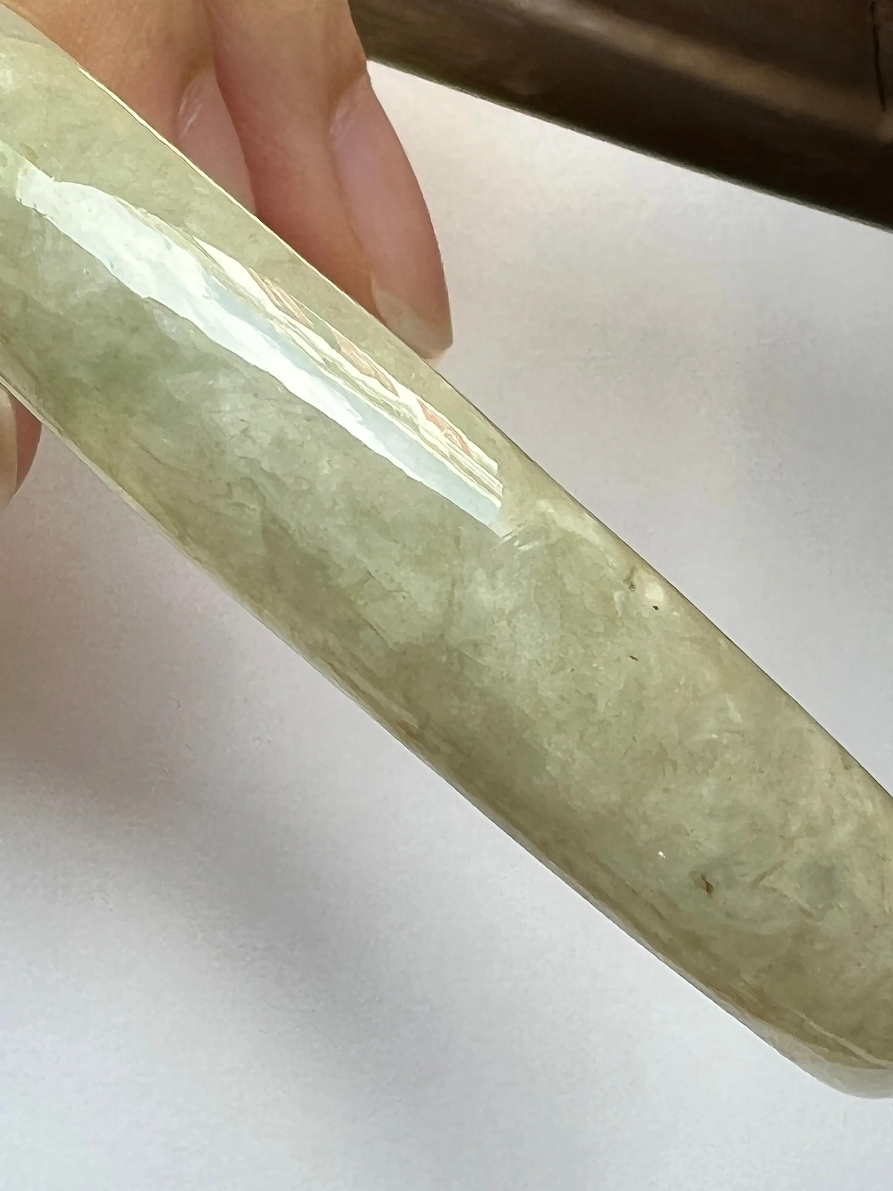 58mm A-Grade Natural Jadeite Modern Oval Bangle No.151008
