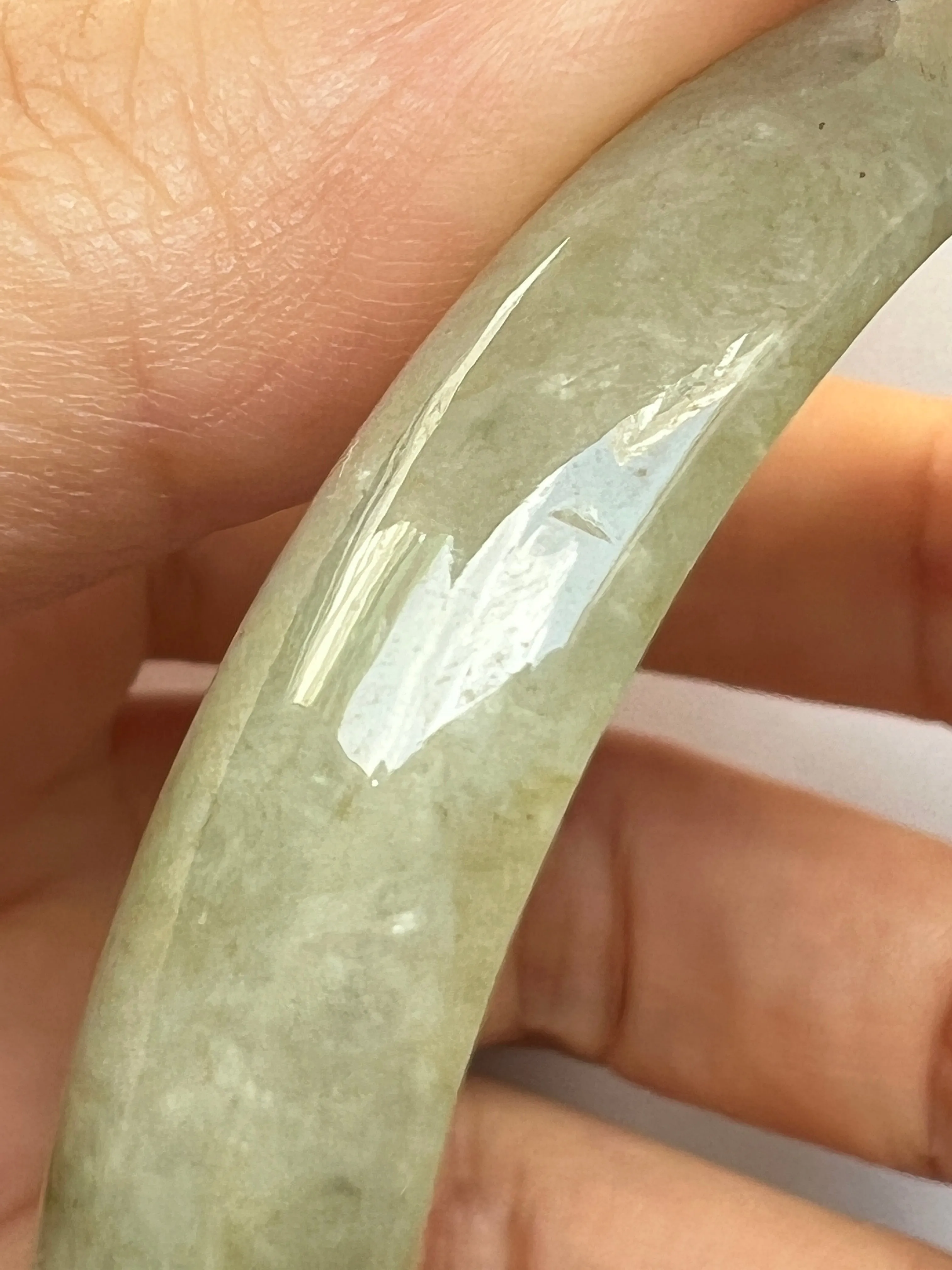 58mm A-Grade Natural Jadeite Modern Oval Bangle No.151008