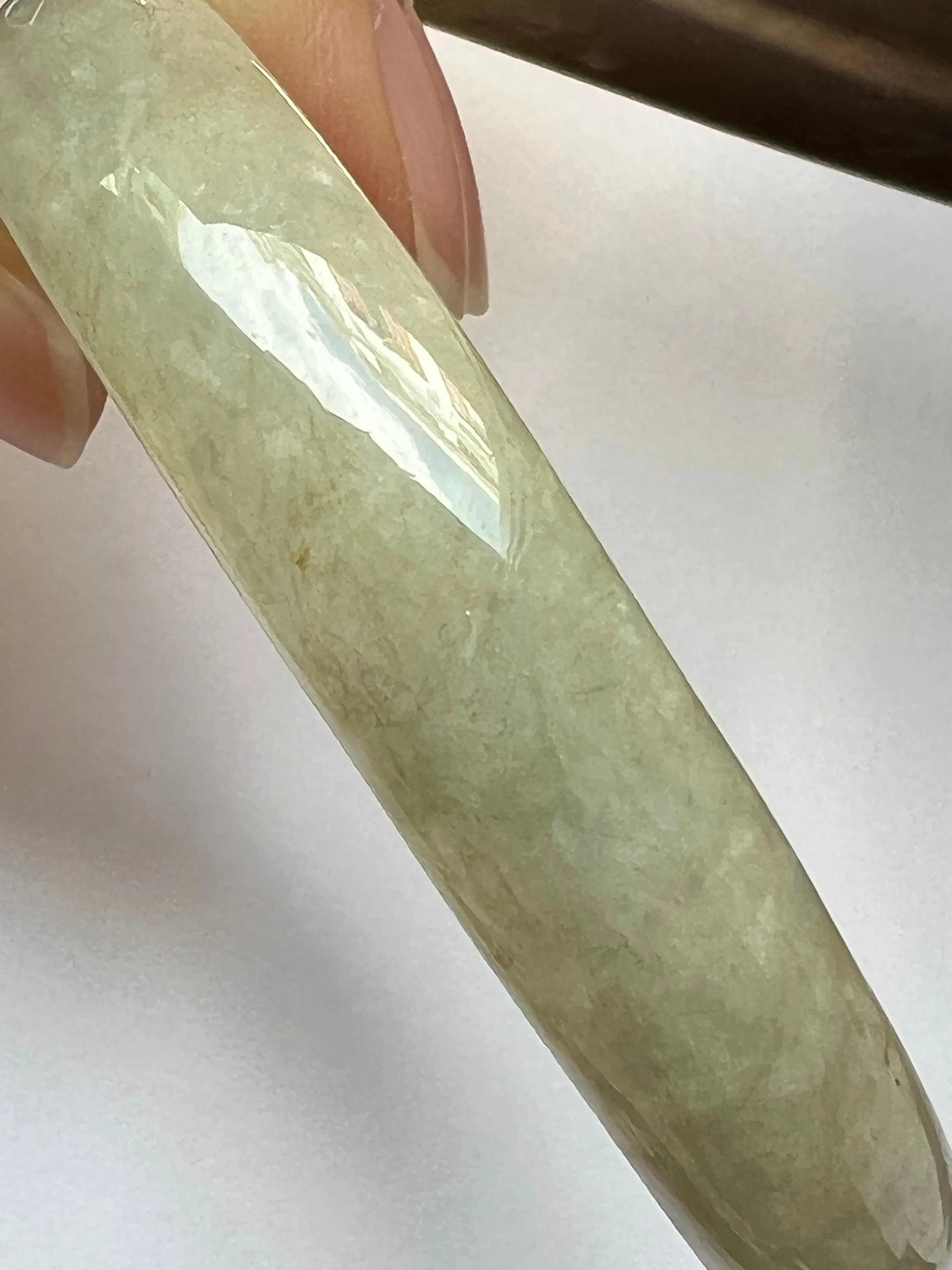 58mm A-Grade Natural Jadeite Modern Oval Bangle No.151008