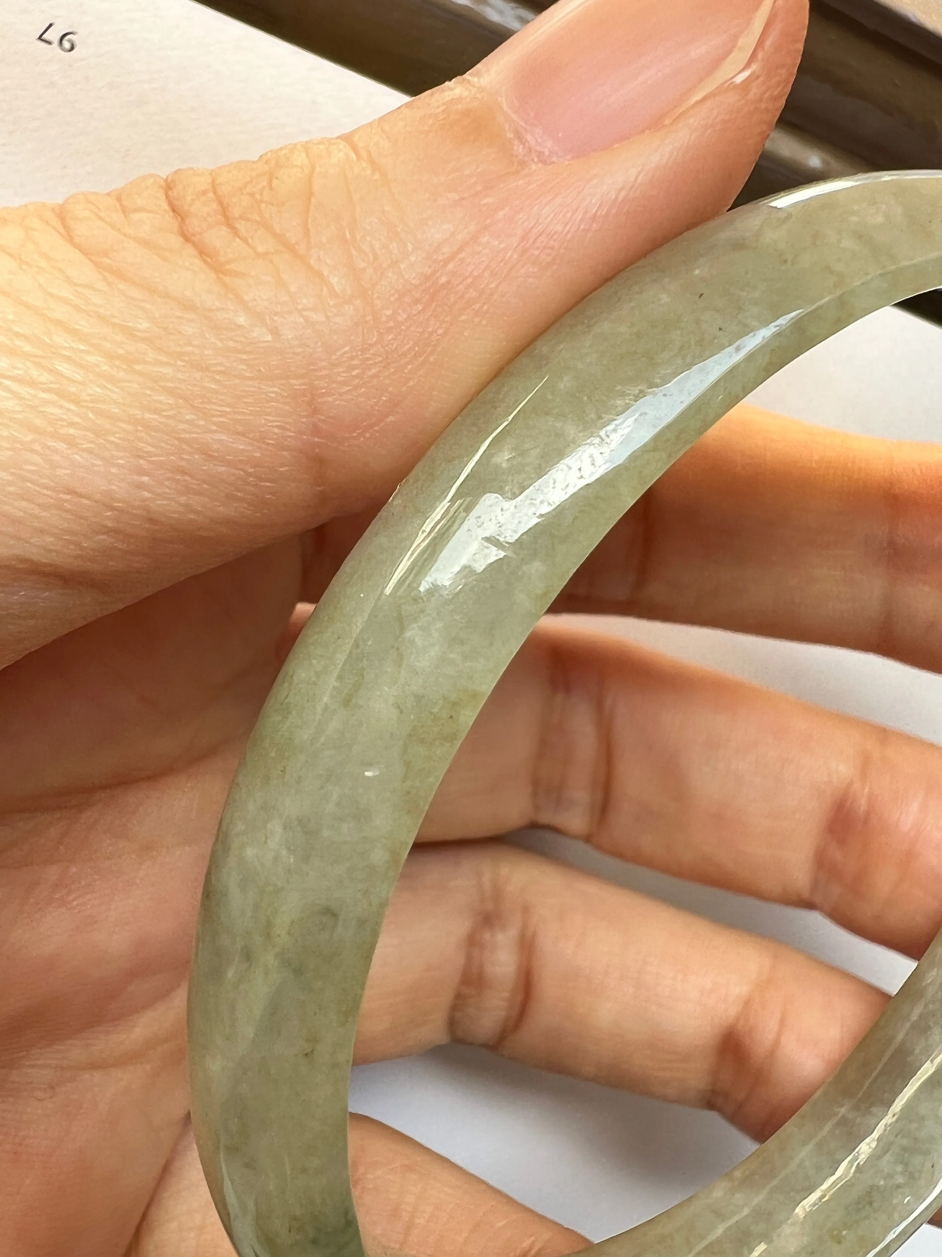 58mm A-Grade Natural Jadeite Modern Oval Bangle No.151008