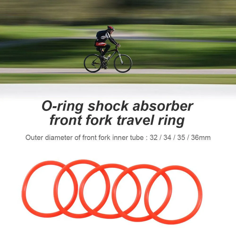 5pcs Mountain Bike Suspension Front Fork Stroke Ring MTB Bicycle Fork Sealed O-ring 32/34/35/36mm Dustproof Oil-proof