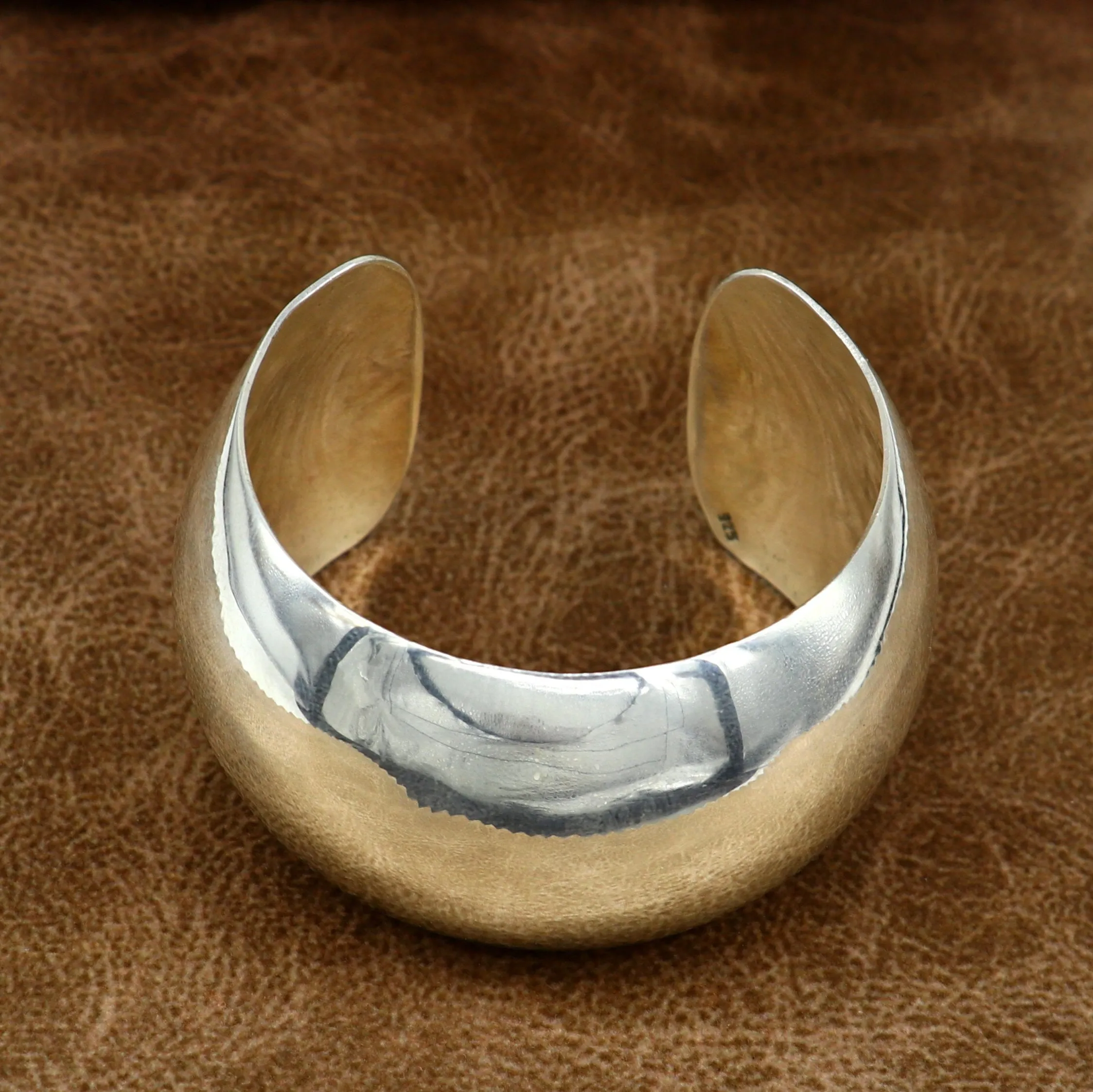 925 fine sterling silver gorgeous half round bright shiny, new trendy modern fancy Bollywood style elegant cuff bangle bracelet cuff32
