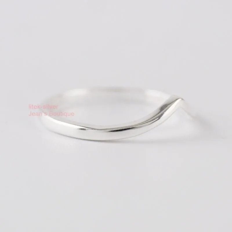 925 Sterling Silver Chevron Ring