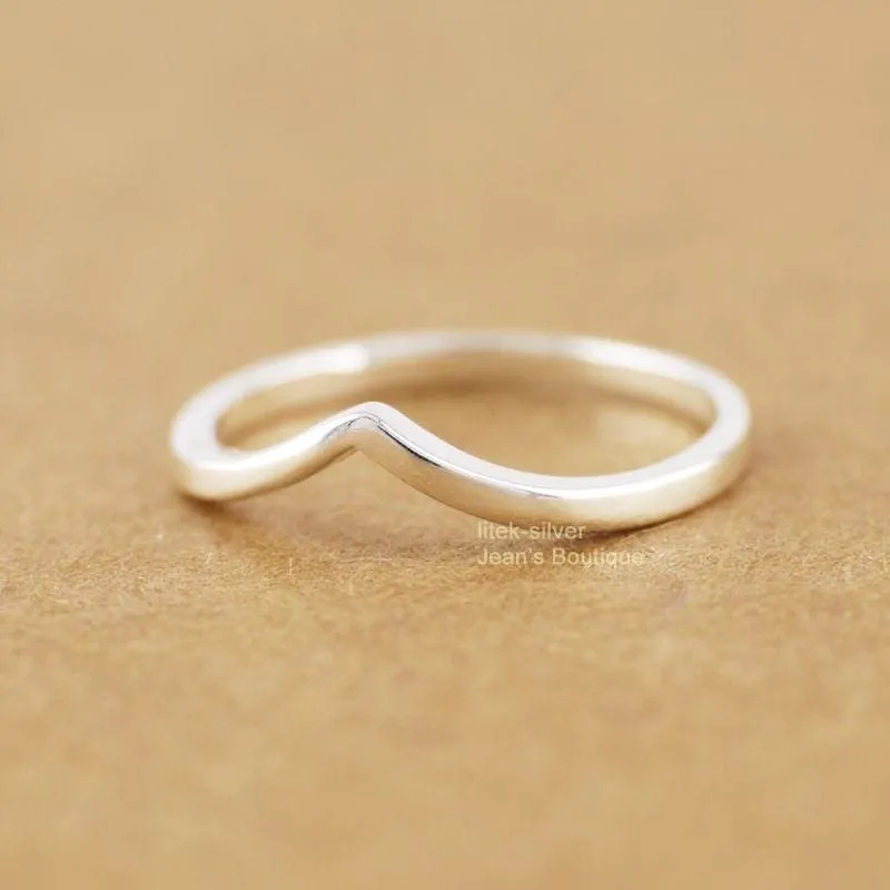 925 Sterling Silver Chevron Ring