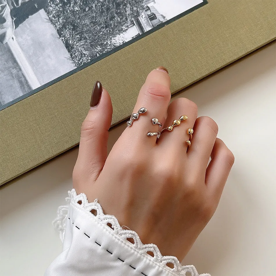 925 Sterling Silver Women Versatile Irregular Silver Silver Plating Rings