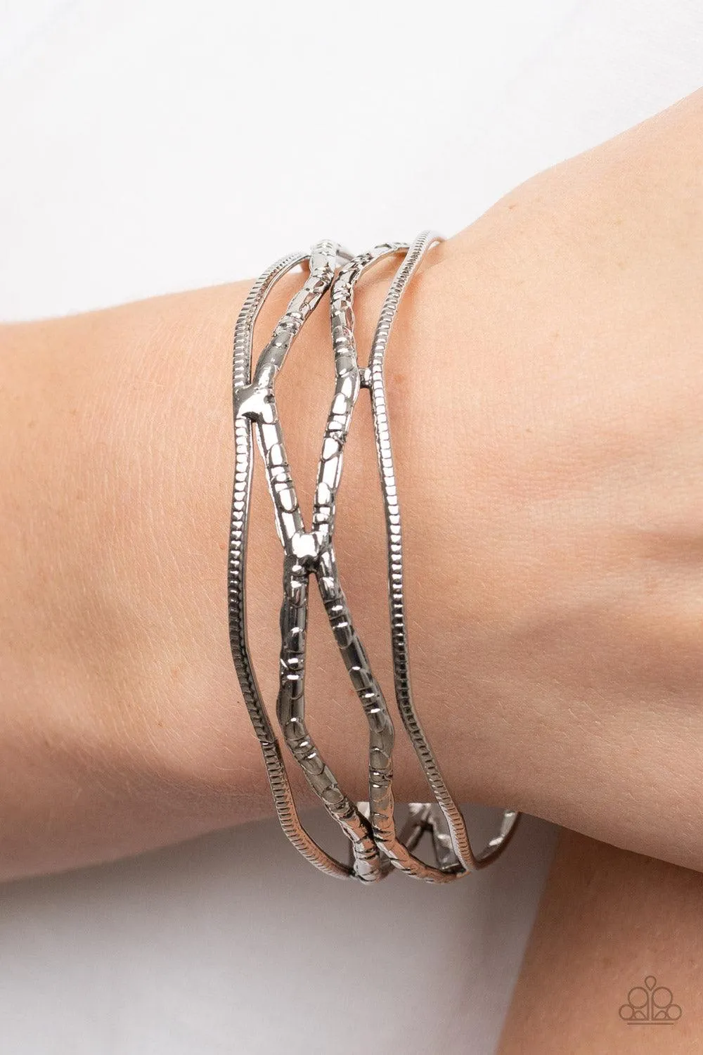 A Narrow ESCAPADE - Silver Bracelet-Paparazzi