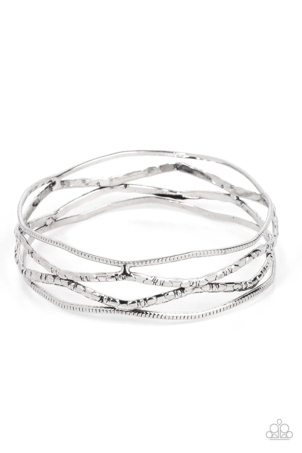 A Narrow ESCAPADE - Silver Bracelet-Paparazzi